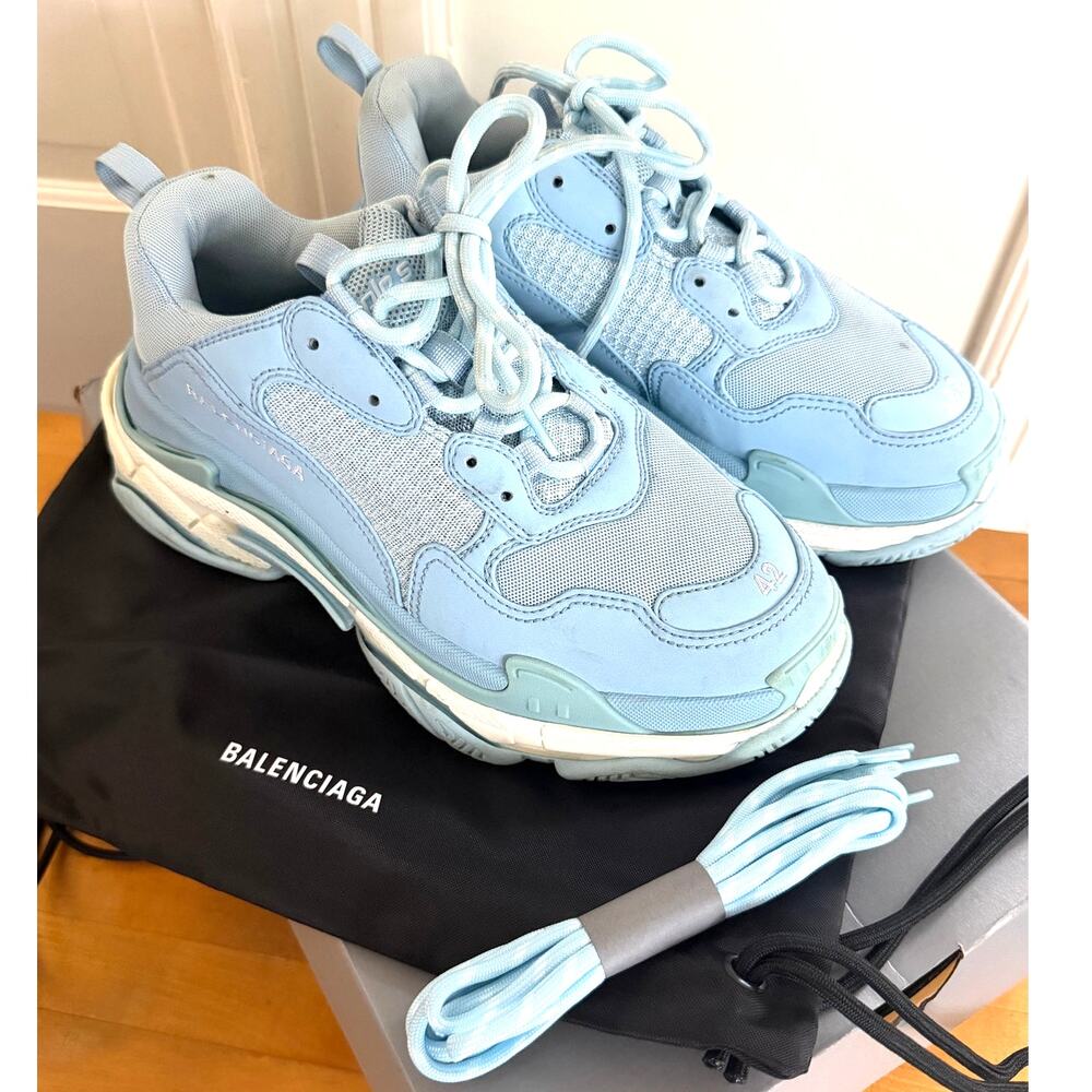 Balenciaga Triple S Sneakers Light Blue White Mens 9